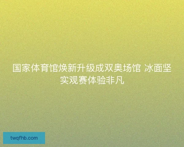 国家体育馆焕新升级成双奥场馆 冰面坚实观赛体验非凡